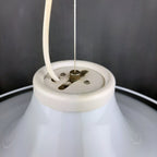 Murano glass white pendant lamp Italy 1970s Mid-century lighting XL ceiling lamp