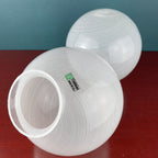 Vintage Murano Glass Table Lamps: F.Fabbian Italian Modern Sphere Set