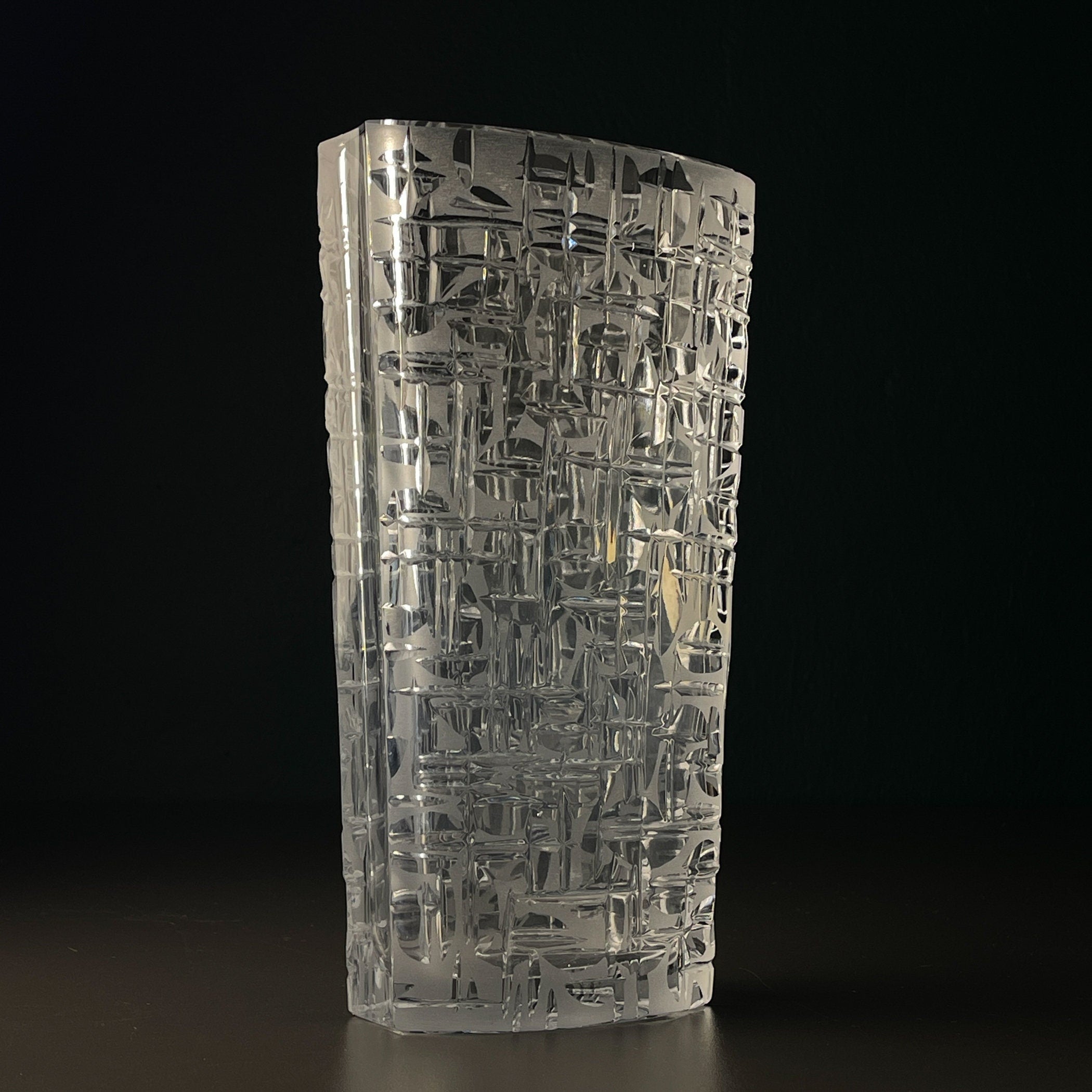 Original crystal vase by Kristall Krisla, Italy 1960s, Vintage home decor
