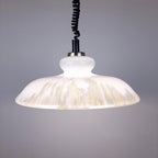 White Glass Pendant Lamp, Yugoslavia 1970s