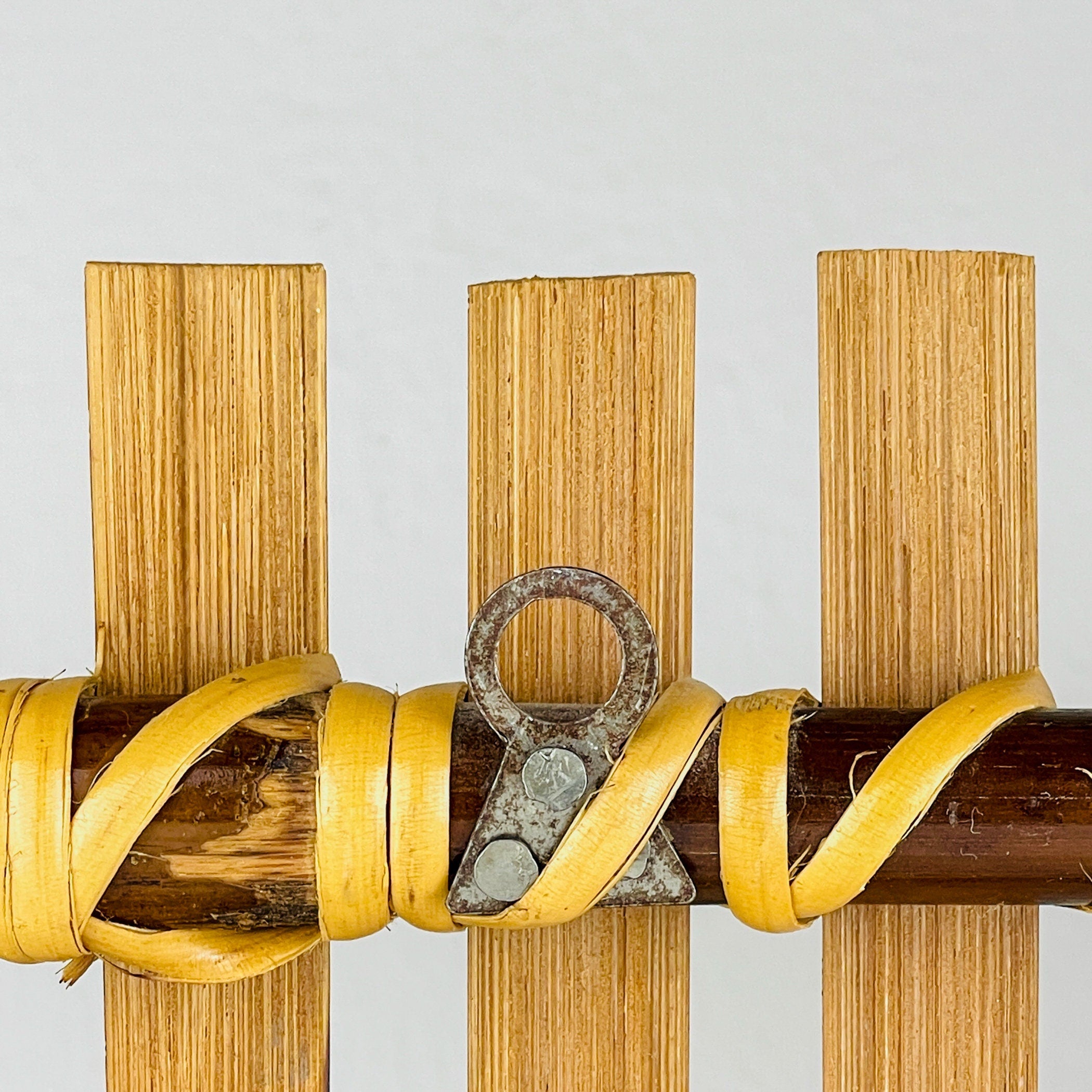 Mid-century modern Bamboo & Rattan Coat Rack by Olaf von Bohr, Italy, 1950s