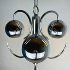 Vintage Italian Eyeball Pendant Lamp: Chrome Space Age Lighting, 1970s