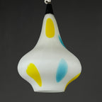 Mid-century multicolor opaline murano glass pendant lamp by Stilnovo Italy 1950s