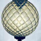 Vintage blue murano sphere ball pendant lamp Italy 1970s Mid-century italian lighting