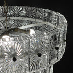 Vintage large crystal chandelier Italy 1960s