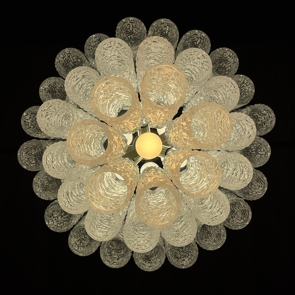 Mid-century murano glass chandelier Tronchi by Toni Zuccheri for Venini Italy 1960s
