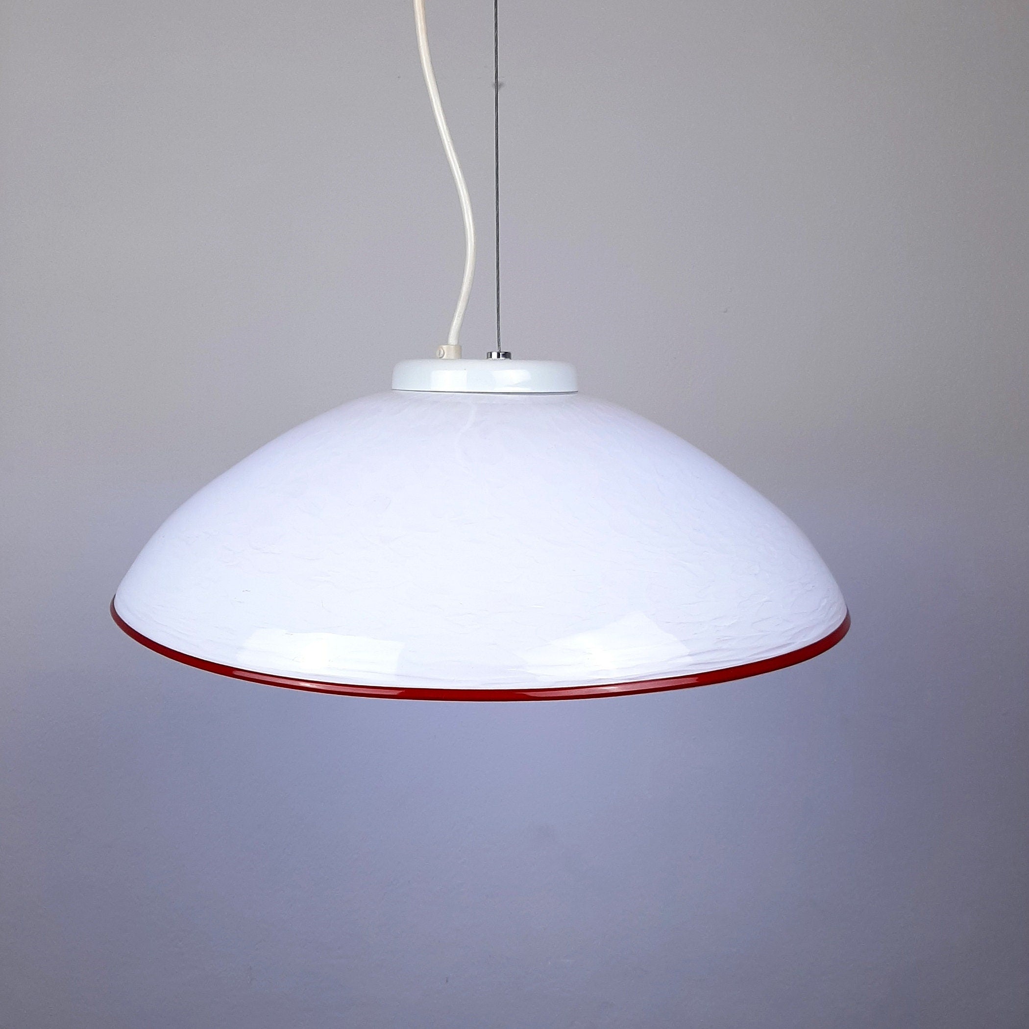Vintage murano glass pendant lamp Italy 70s Mid-century lighting Modern Retro home decor