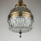 Mid-century glass pendant lamp Italy 1960s Vintage Italian lighting Space Age