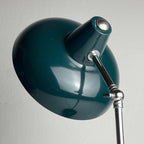 Green Industrial metal desk lamp Italy, 1960s, Mid-century office table lamp