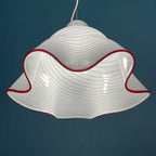 Vintage Murano Pendant Lamp Fazzoletto Vetri Murano, Italy 1970s, Mid-century Modern Italian Design