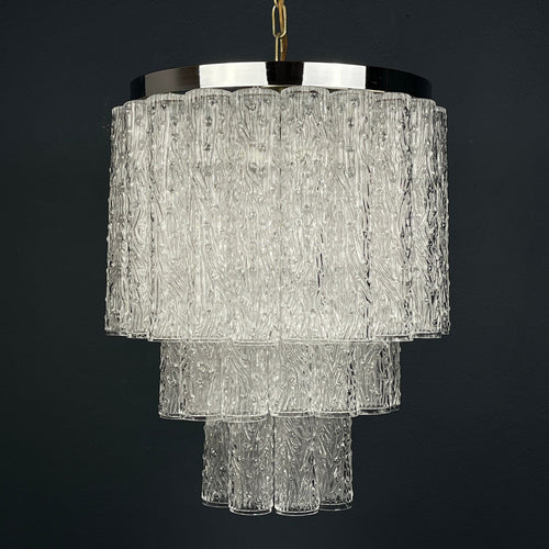 Mid-century murano glass chandelier Tronchi by Toni Zuccheri for Venini Italy 1960s