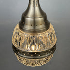 Mid-century glass pendant lamp Italy 1960s Vintage Italian lighting Space Age