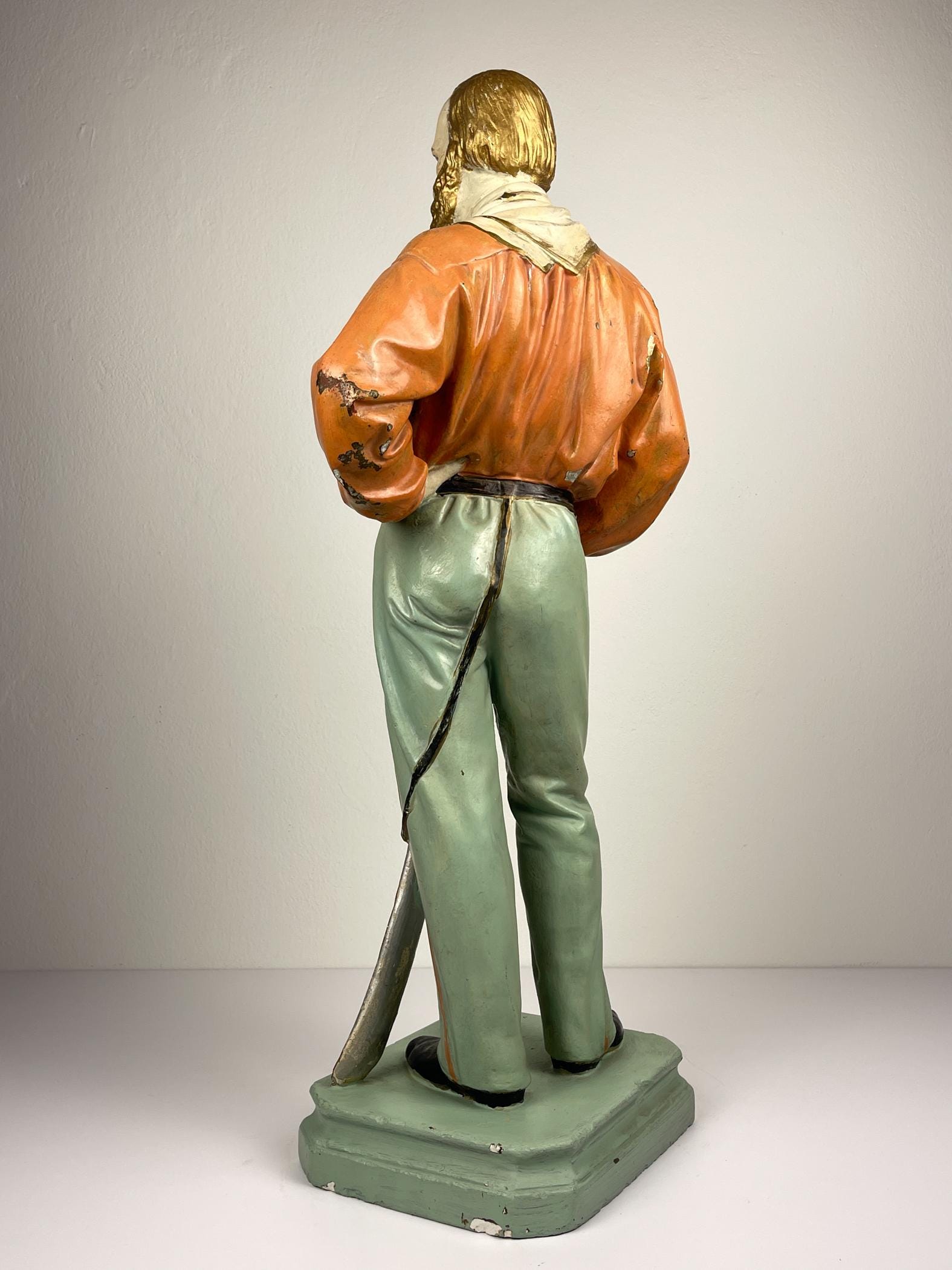 Large antique plaster sculpture Giuseppe Garibaldi, Italy, 1910-1920s
