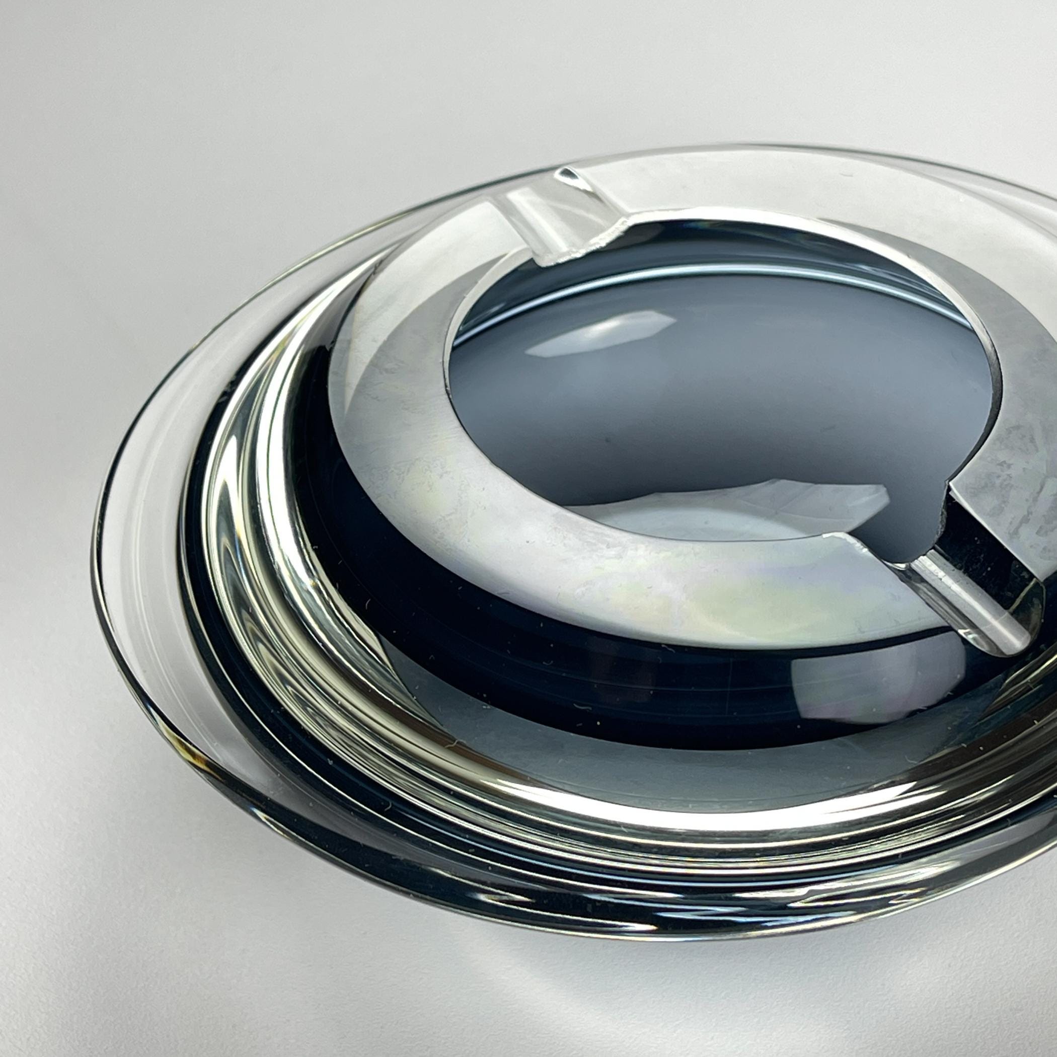 Original blue murano glass ashtray, Italy, 1980s, Vintage Home Decor