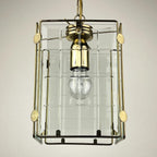 Vintage brass pendant lamp, Italy, 1970s, Mid-century Italian modern