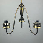 Vintage brass chandelier Italy 1950s Mid-century Art Deco design