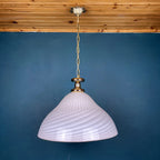 Vintage Murano Glass Pendant Lamp: Swirl Italian Lighting, 1970s