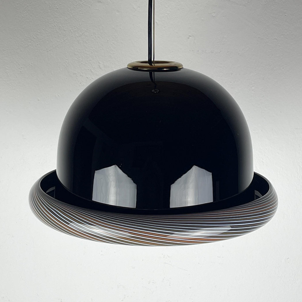 Vintage Murano black pendant lamp by Lino Tagliapietra for VeArt, Italy 1960s