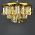 Murano chandelier by Mazzega Italy 1960s Mid-century modern italian lighting 36 murano glass plates