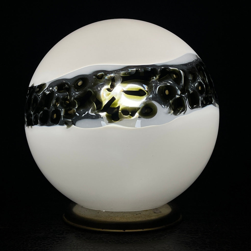 Mid-Century Modern Murano Glass Table Lamp: Italian 1970s Lighting