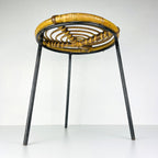 Vintage bamboo metal stool Italy 1950s MCM modern design
