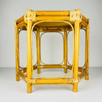 Vintage rattan coffee table, Italy 1960s