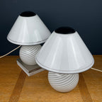 Murano Mushroom Table Lamps: Italian Modern Retro Decor, 1970s, Set of 2