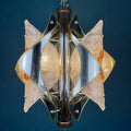 Vintage Amber Murano Glass Chandelier: Mazzega Toni Zuccheri, Italy 1970s