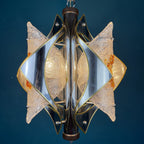 Vintage Amber Murano Glass Chandelier: Mazzega Toni Zuccheri, Italy 1970s