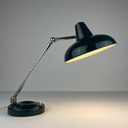 Green Industrial metal desk lamp Italy, 1960s, Mid-century office table lamp