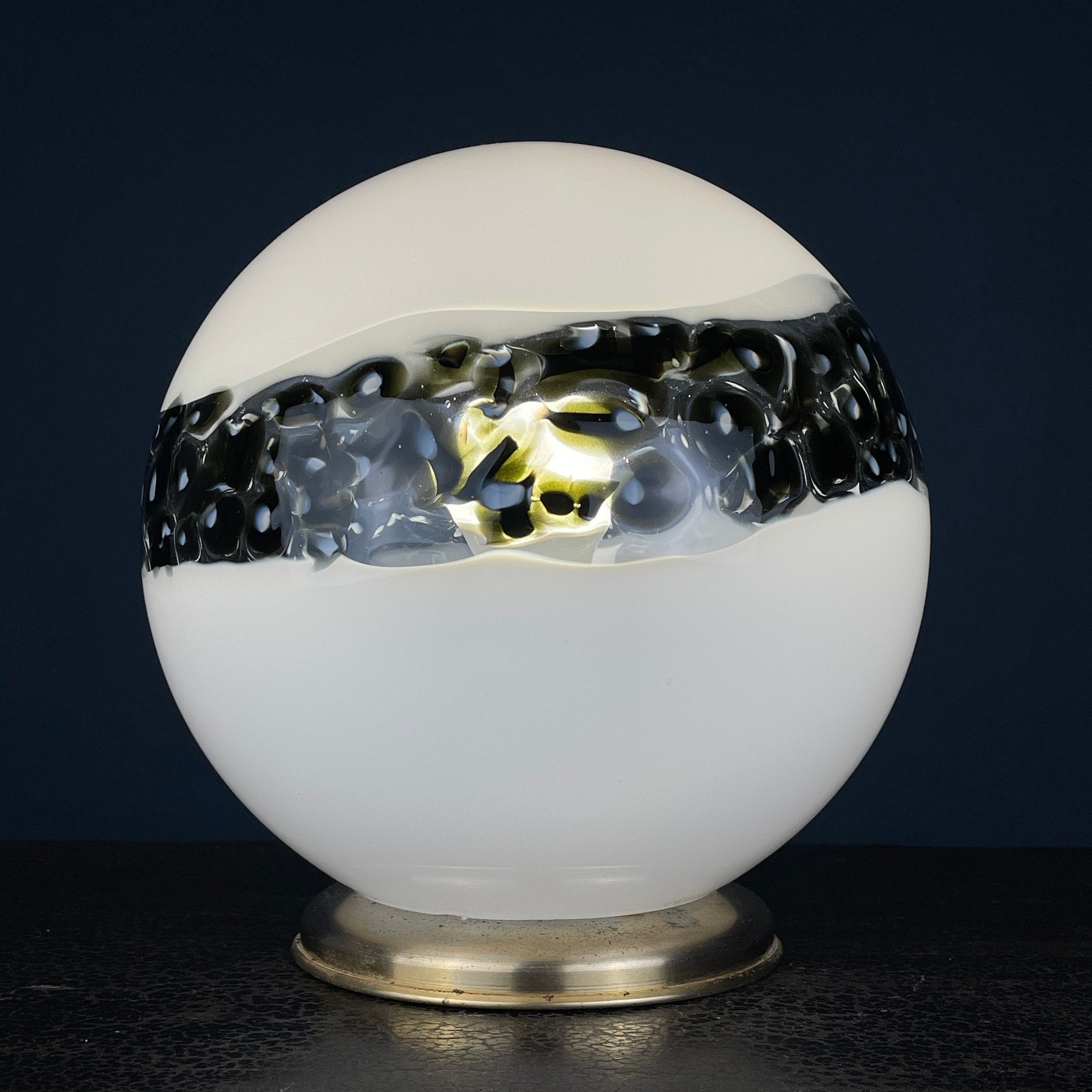 Mid-Century Modern Murano Glass Table Lamp: Italian 1970s Lighting