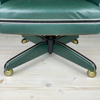 Mid-century swivel green office chair by Umberto Mascagni Italy 1950s Modernist Italian Loft Office