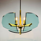 Vintage art glass pendant lamp by Fontana Arte, Italy 1950s, Art deco, MCM