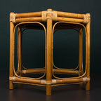 Vintage rattan coffee table, Italy 1960s