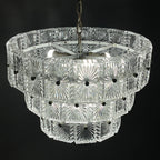 Vintage large crystal chandelier Italy 1960s