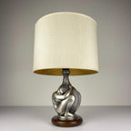 Vintage silver table lamp Man and Women by Ottaviani, Italy 1970s