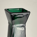 Vintage green bottle glass vase, Italy, 1980s