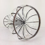 Vintage Glass Metal Vase 1970s Yugoslavia Handmade Patina Fruit Vase