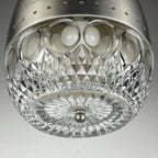 Mid-century glass pendant lamp Italy 1960s Vintage Italian lighting Space Age
