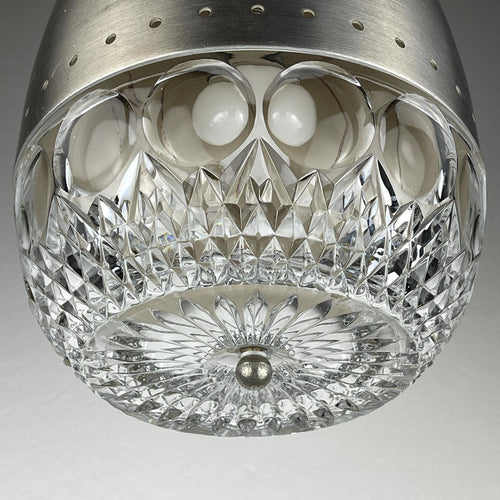 Mid-century glass pendant lamp Italy 1960s Vintage Italian lighting Space Age