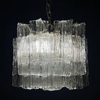 Mid-century murano glass chandelier Eliche by Venini Italy 1960s