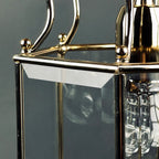 Vintage pendant lamp Italy '60s Brass Polished Glass Retro lighting Mid-century italian modern