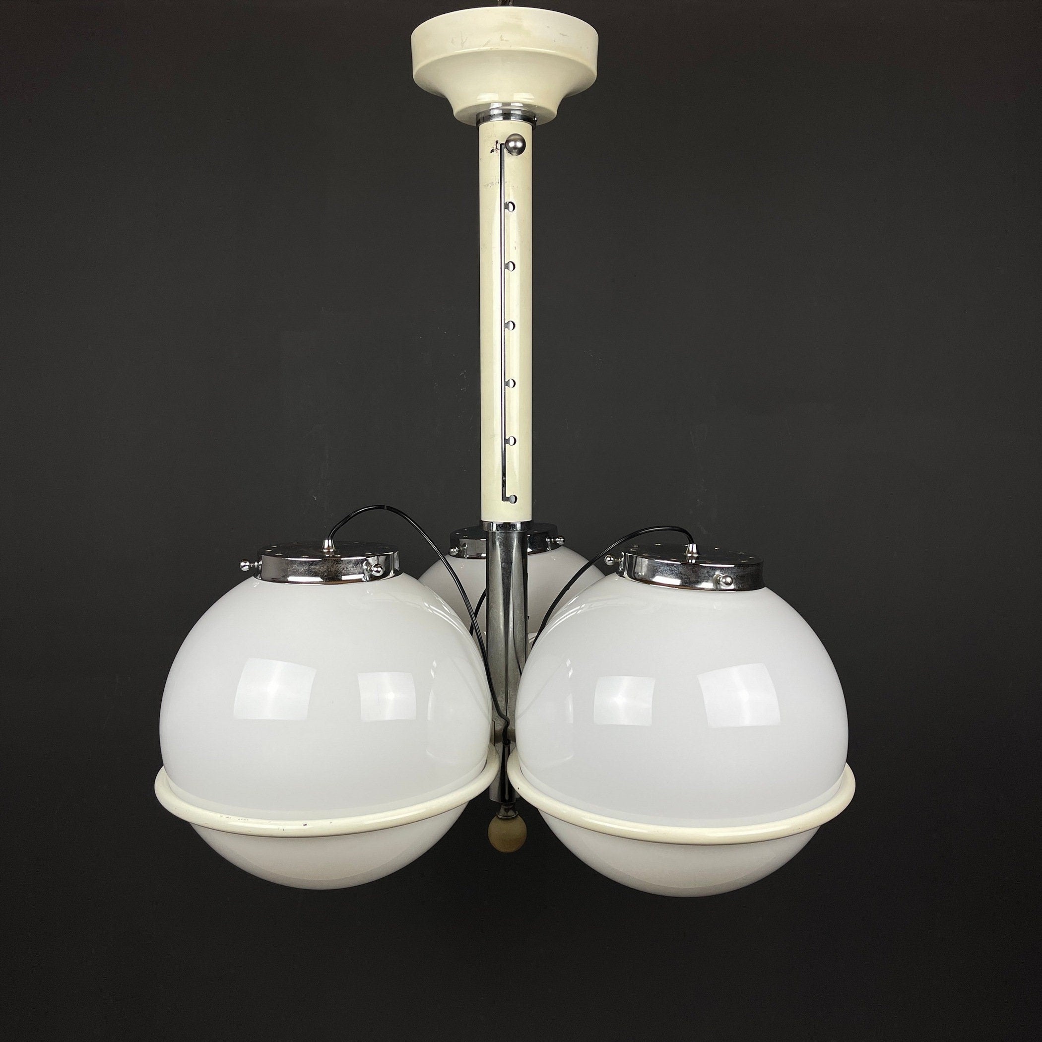Gino Sarfatti murano glass globe chandelier Italy 1960s