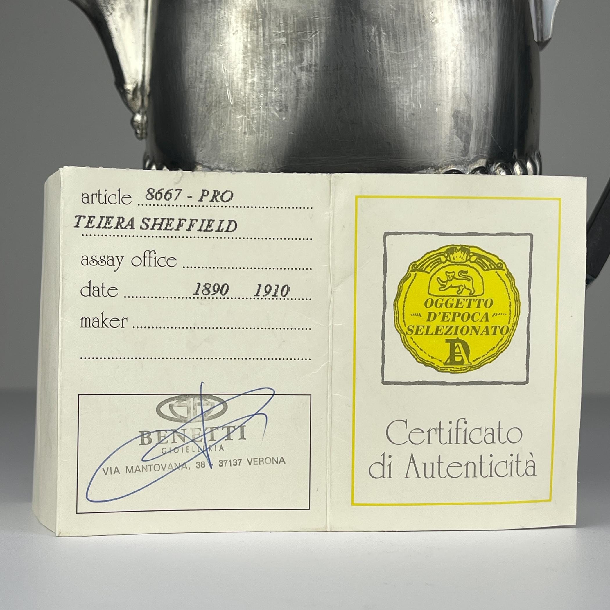 Antique silver plated coffee pot by Sheffield, England, 1890-1910s, Vintage home decor