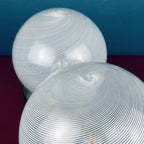 Vintage Murano Glass Table Lamps: F.Fabbian Italian Modern Sphere Set