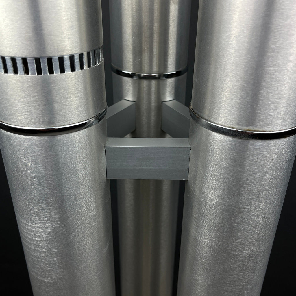 Vintage Italian Brushed Aluminum Floor Lamp: MCM Space Age Lighting