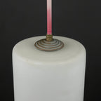 Mid-century opalin glass pendant lamp Italy 1960s Set of 2 Industrial italian lighting