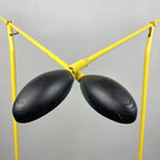 Pair of yellow floor lamps Yugoslavia 1960s Industrial Mid-century lighting Space age
