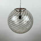 Vintage La Murrina Swirled Murano Glass Pendant Lamp - 1970s Italian Lighting