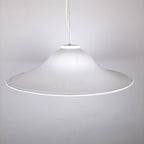 XL Mid-century white murano glass pendant lamp Italy 1970s Retro lighting Space age